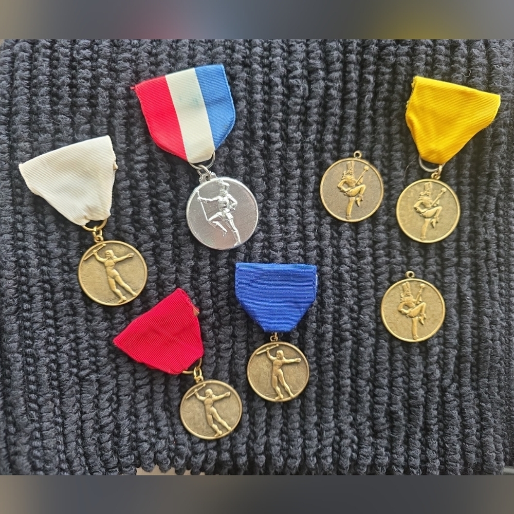 Vintage Mid-Century Drum Major Majorette Marching Band Bronze/Brass Medals